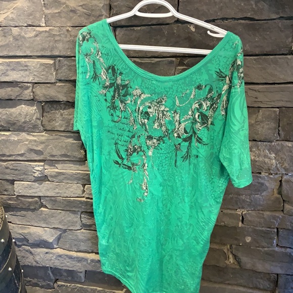 Colourful sparkly tunic off the shoulder - Picture 3 of 3